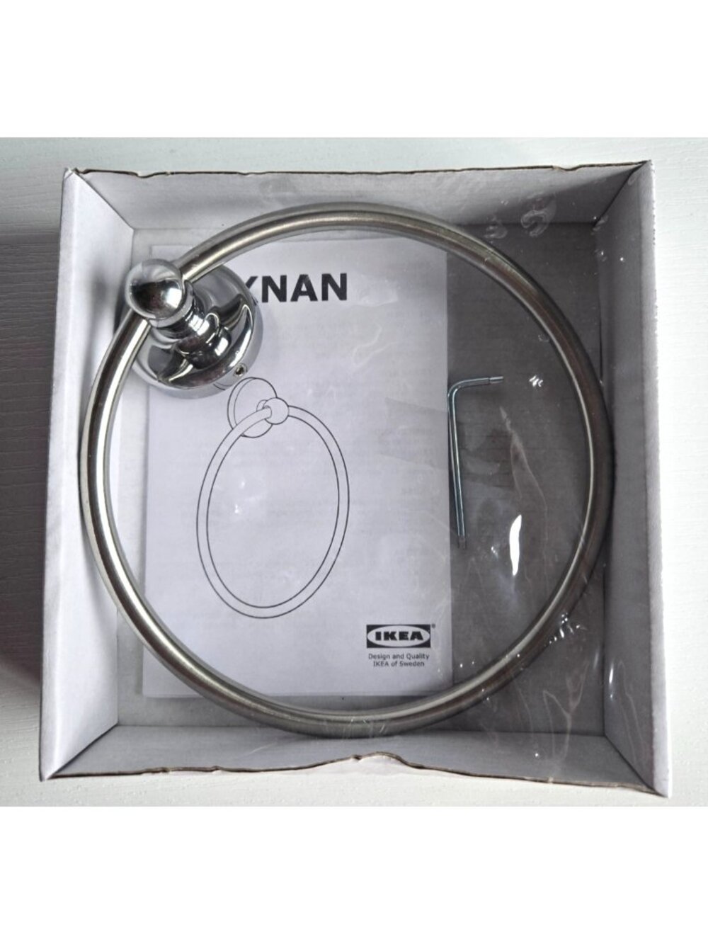 IKEA 403.289.82 VOXNAN Chrome Towel Ring NEW